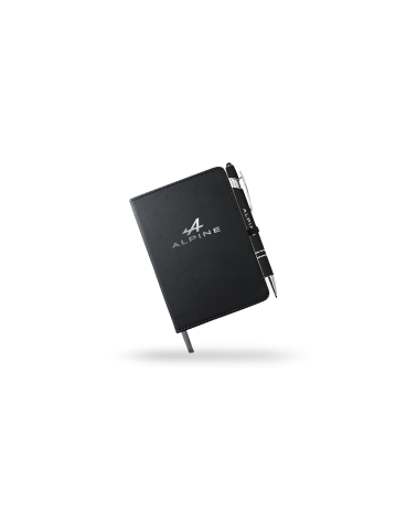 Carnet A6 Similicuir Noir - Finition Argent