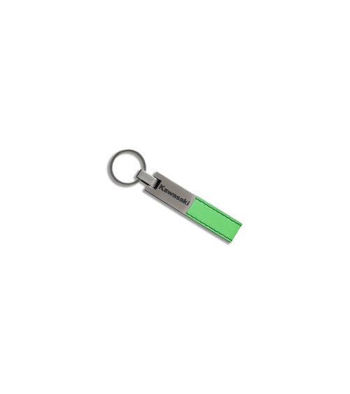 Porte-clés similicuir mat long - Spécial Kawasaki