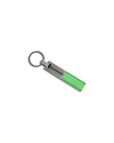 Porte-clés similicuir mat long - Spécial Kawasaki